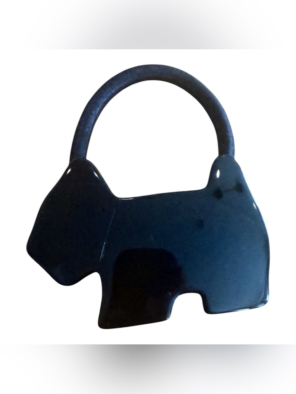 New Vintage Black Scottie Dog French Ponytail Holder by Agatha Paris, Unworn
